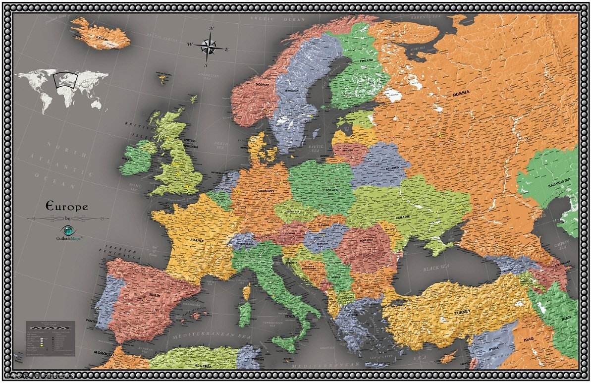 巧看欧洲地图，1分钟记住所有国家