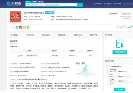 (图片来源:天眼查-摩拜详情页面)