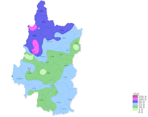 情况等值线图(单位:mm)针对本次强对流天气过程,盘县局提前安排部署