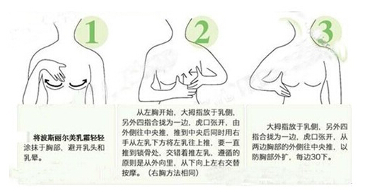 按摩胸部的时候可以配合丰胸霜比如波斯丽尔,但没有必要太过用力的对