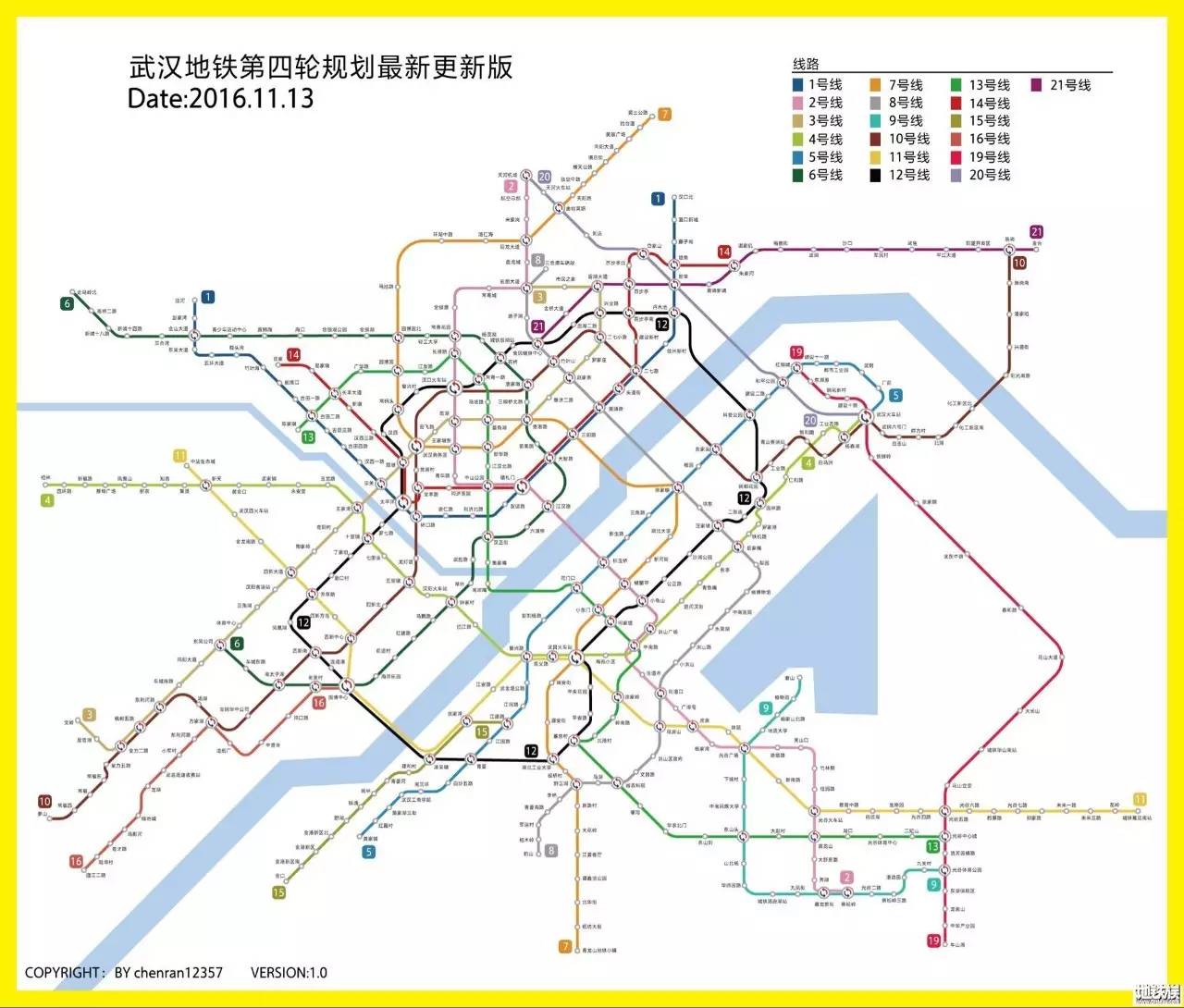 105座地铁站全面覆盖武汉,快来看这张图找找你家门口