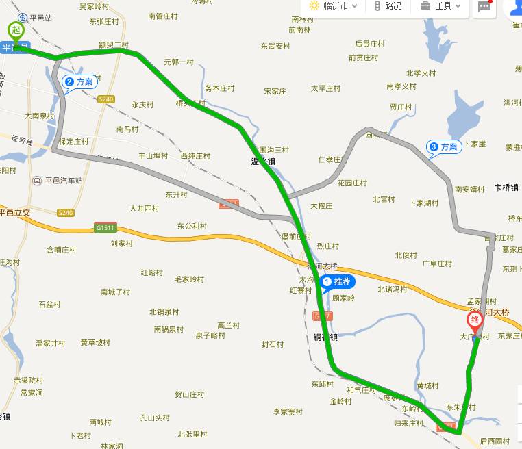 【县外游客】日东高速平邑东出口→327国道→蒙山旅游专线→固城村