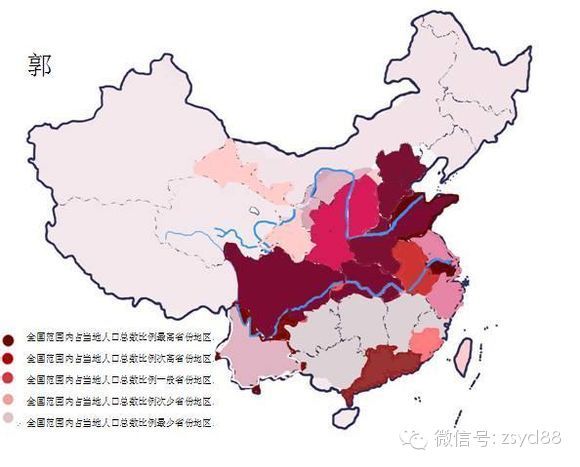 中国吴氏人口分布_吴姓人口分布示意图-中国姓氏分布图曝光 看你的大本营在