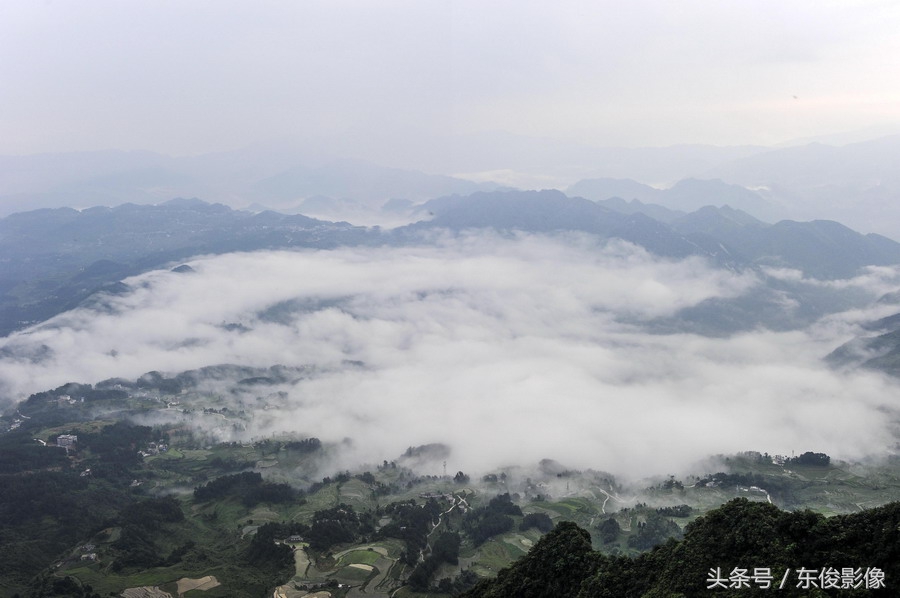 贵州:遵义市革命老区桐梓县尧龙山镇雨后云海如仙境,避暑好地方.