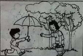 描写送伞的动作
