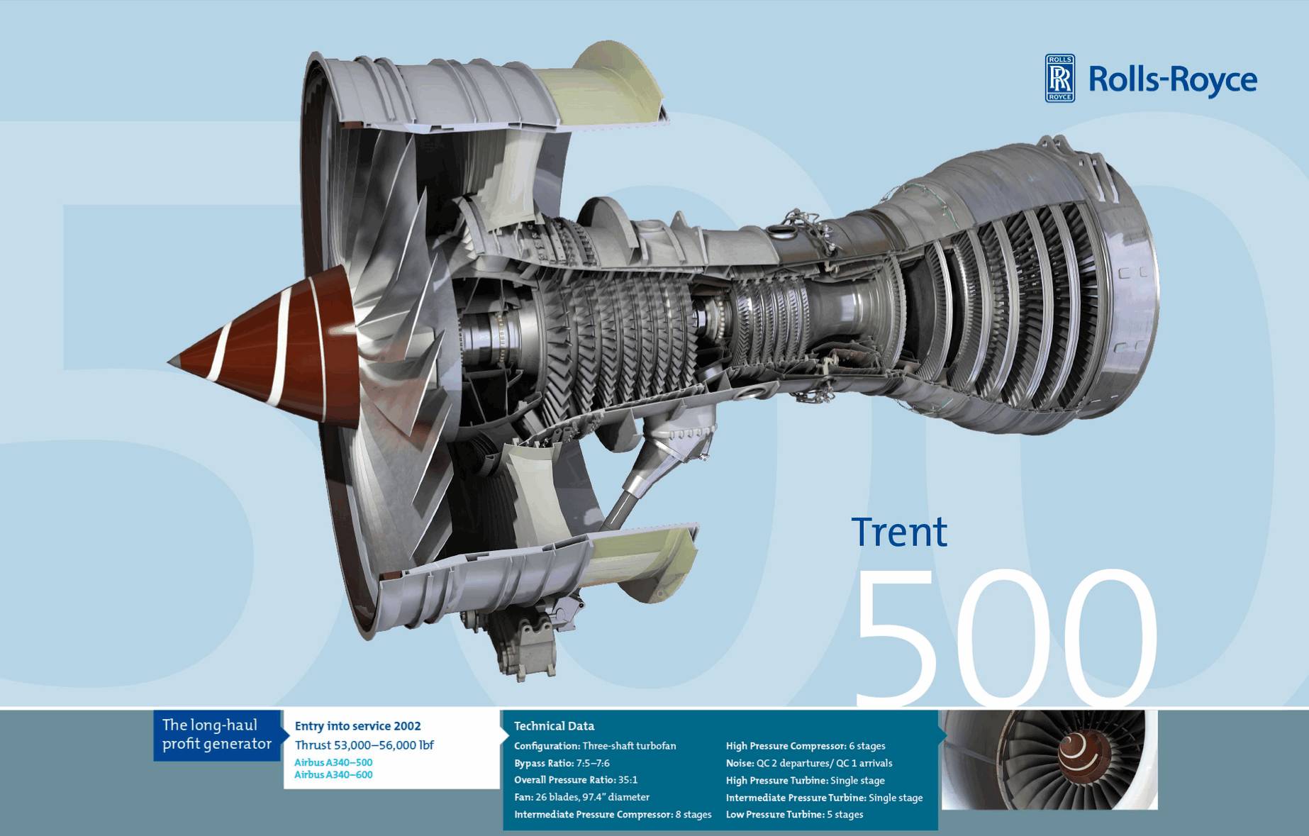 trent系列发动机是在rb211系列发动机基础上发展起来的,于1990年8月