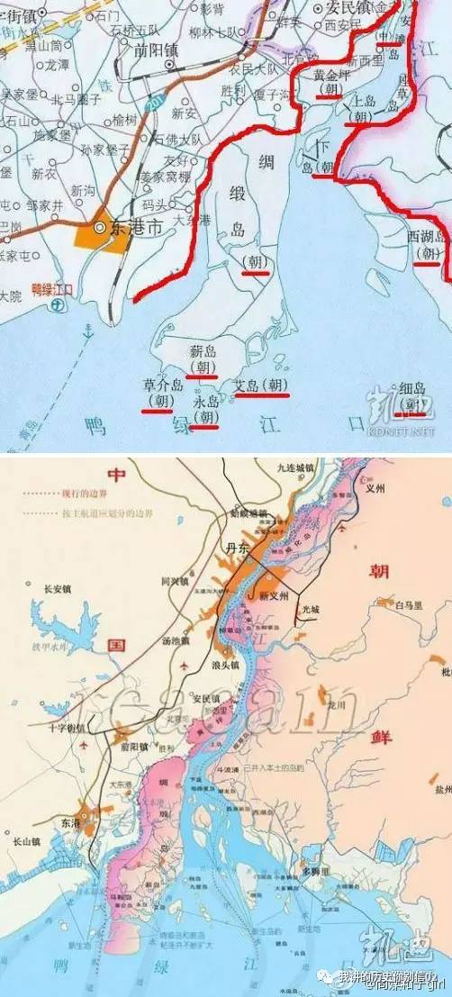 鸭绿江江心岛及鸭绿江口地图