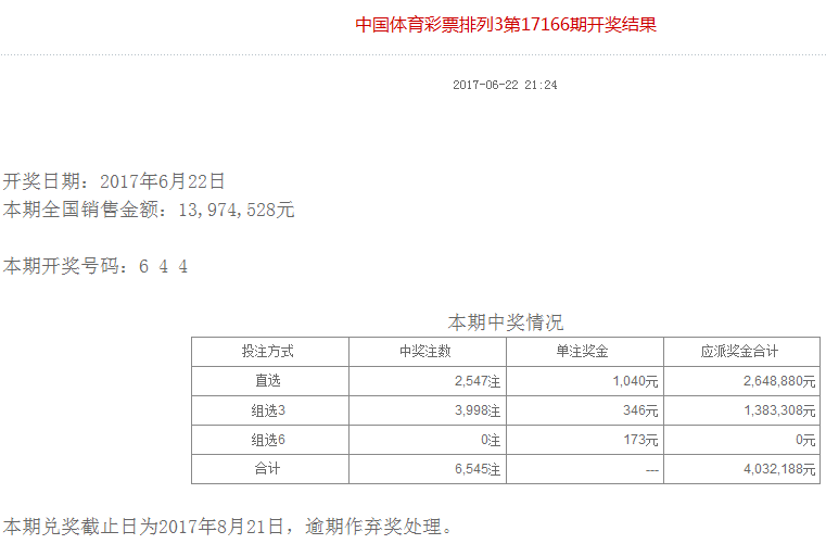 中国体育彩票6月22日开奖公告(组图)