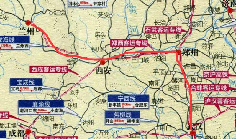 从7月1日起,全国铁路实行新的列车运行图,武汉开通至兰州高铁,全程最