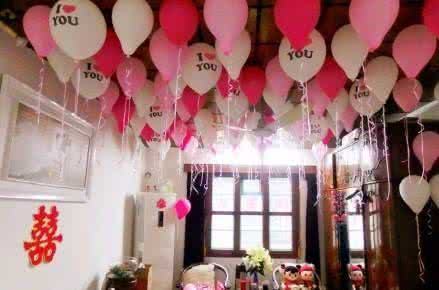 气球布置浪漫婚房效果图大全 幸福就在身边