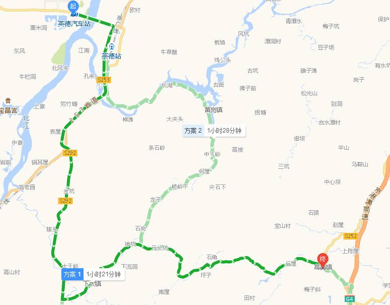 行至佛冈县境内,高岗出入口下高速后左转进入省道s252行至约2