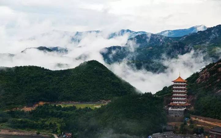 天台山久雨初霁桐柏宫碧天腾雾满目仙