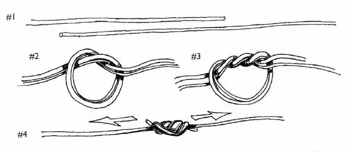 这个线结是可以将两段不同磅数的钓线链接,它可以用于连接前导线