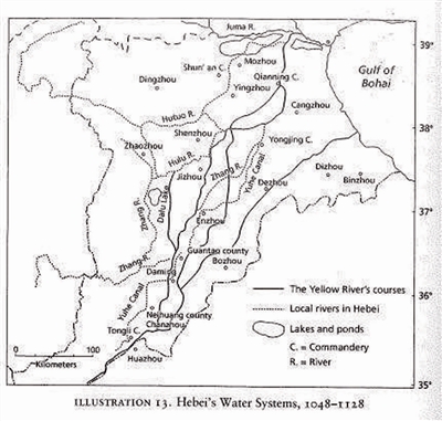 1048-1128年间河北水系地图(出自《河流,平原,政权:北宋中国的一出图片