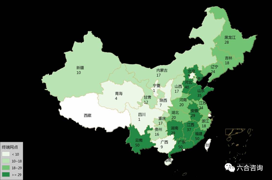 大力开发国内二,三线城市,主要集中于华东,西南及华中地区.图片