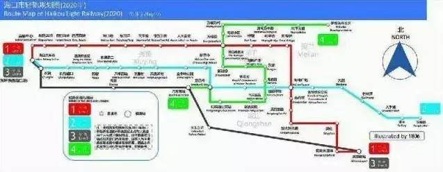 《海口市地下空间开发利用规(2013-2020)》 规划了有轨电车线路以及