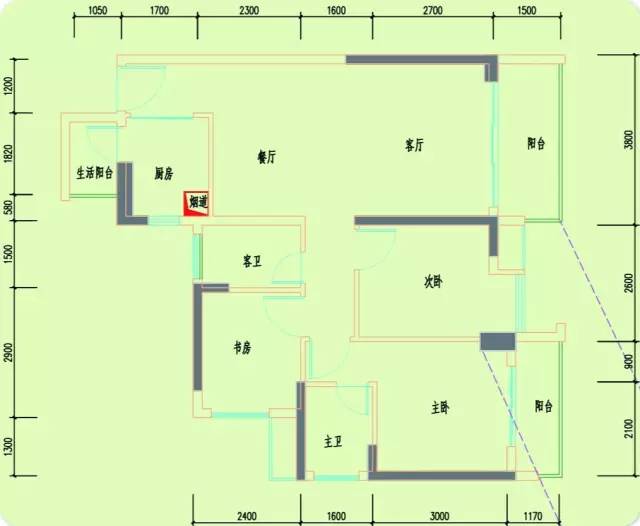 a1户型平面图 客厅 餐厅 ▼