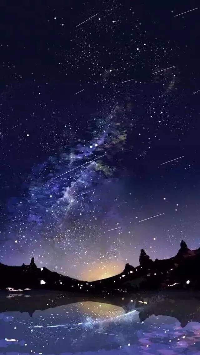 夜空中最亮的星,水彩画欣赏