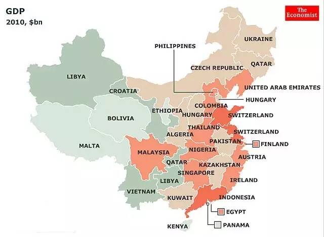 各省gdp 国家_一张图告诉你 与中国各省GDP相当的国家(2)