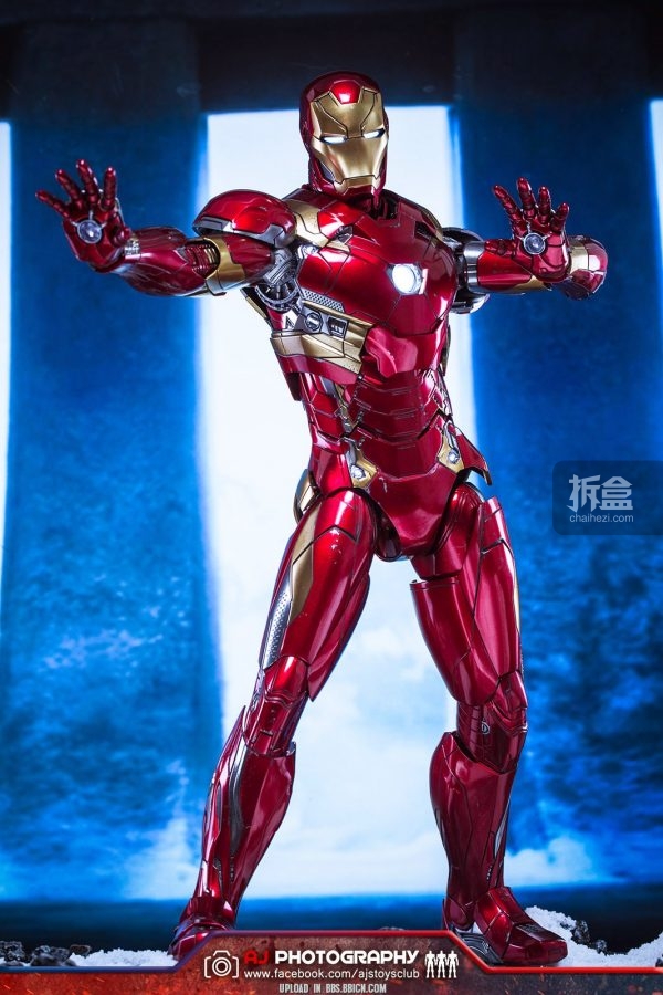 【aj摄影】hottoys 1/6 压铸合金《美国队长3》钢铁侠mk46