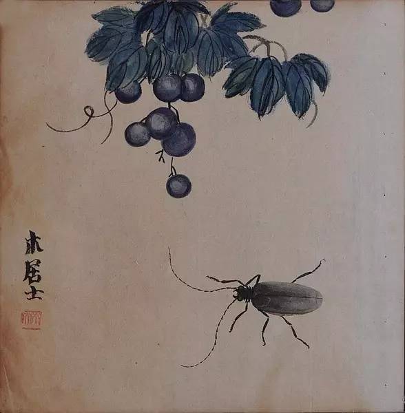 胡佩衡,胡橐《齐白石画法与赏析》颜色鲜明强烈是此草虫花卉册页