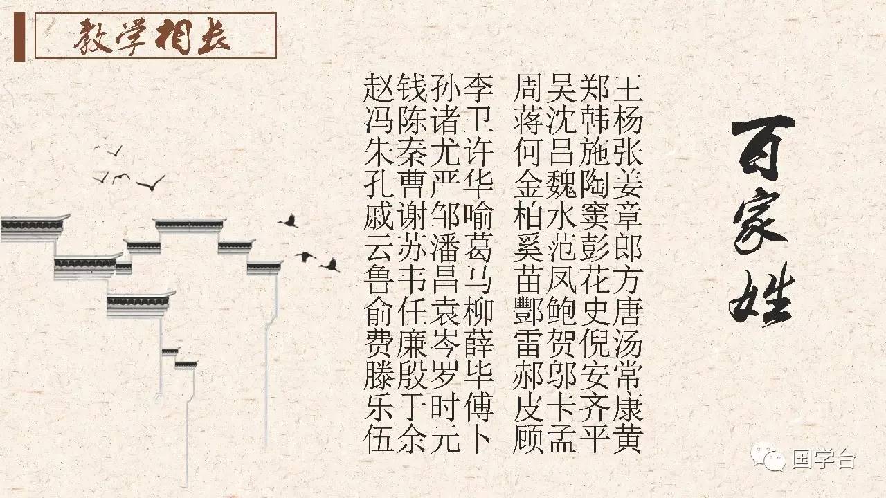 【国学台课件《百家姓》1图片,音频,视频