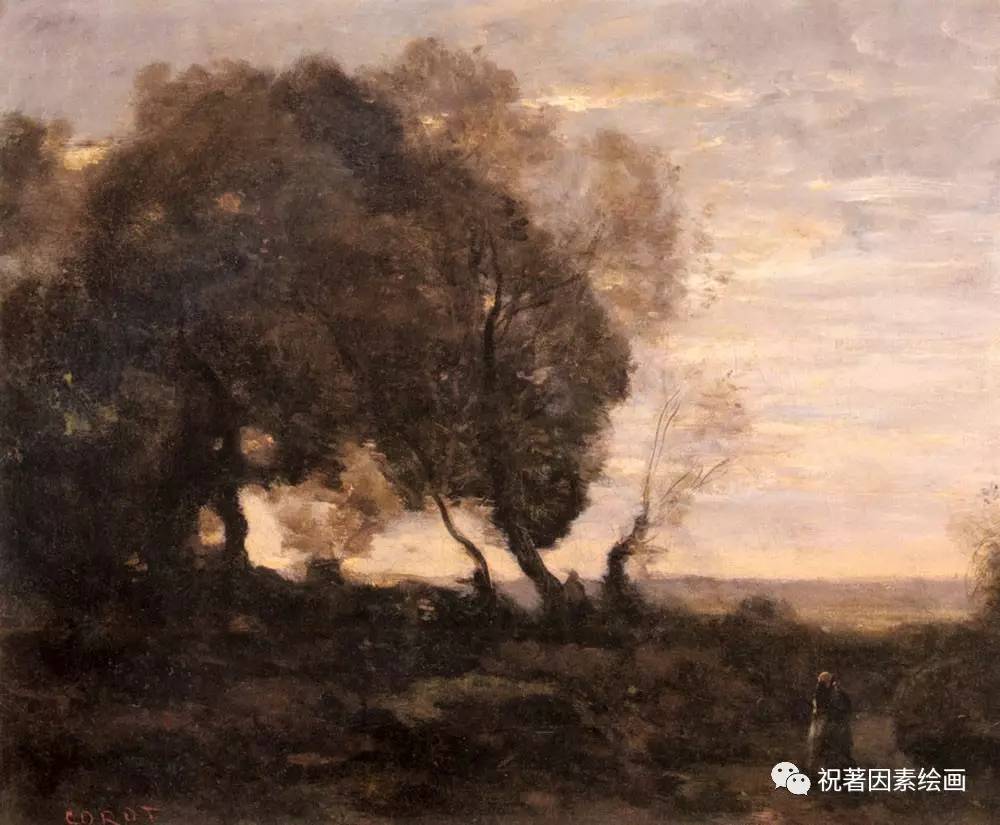 他40岁以后,成为巴比松画派的志同道合者,画风倾向于这个画派,与巴比