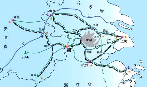 环绕四周的有上海虹桥,杭州萧山,南京禄口,合肥骆岗等机场和上海图片