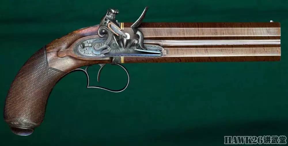 罕见立式双管燧发手枪套装197年前的大师杰作
