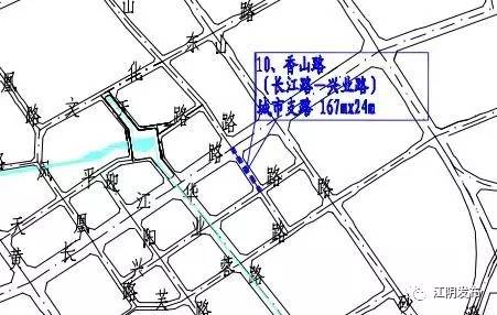 香山路延伸段(长江路—兴业路) 目前已经完成标志标线.