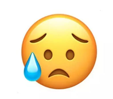 这个有滴汗的 emoji 让人以为是紧张或是伤心的意思,但其实是有一个