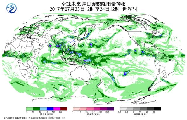 亚洲南部有较强降水北美洲局地有较强降水