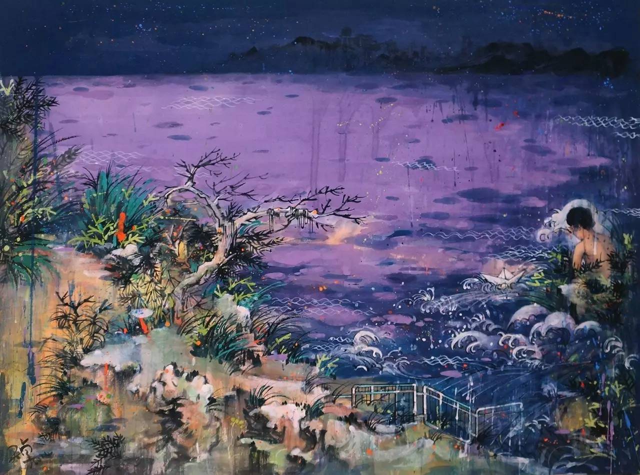 王启凡-《风景no.2》-120×180cm-布面综合材料-2014