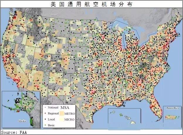 通航科普:美国通航机场数量,分布,类型