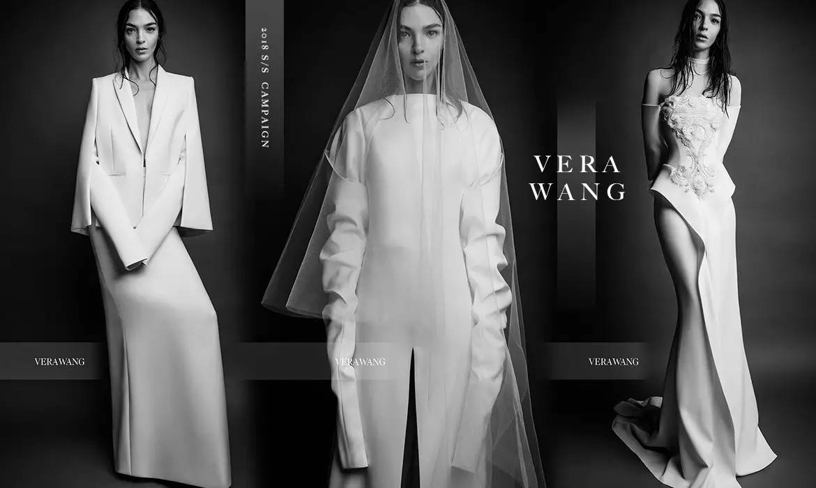 黑白色调中的型格设计:vera wang 释出2018春夏广告