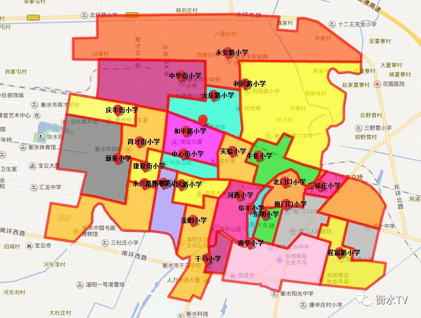 附件1:学区分布网址 桃城区区直初中校区分布图网址: http://tao