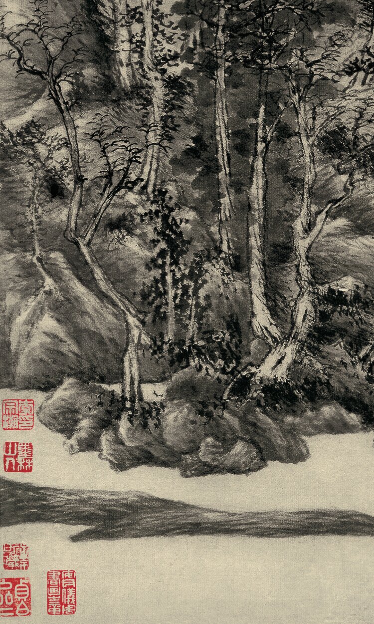 画于至正二十六年(公元1366年),是元末著名山水画家王蒙的代表作