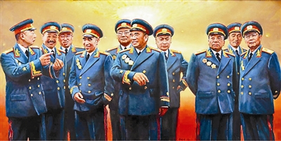 1955年授衔时的十大元帅(油画李明峰)