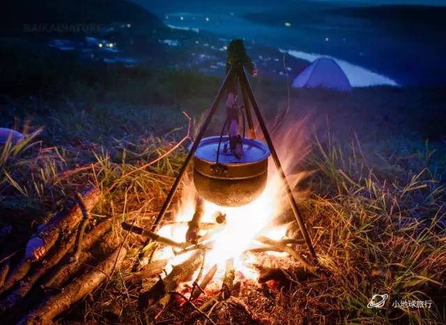 火山,星辰,野炊,篝火夜