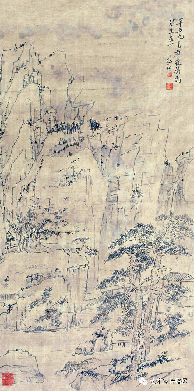 中国四大画僧八大,石涛,渐江,髡残的悲悯人生和诗画传奇 作品大览