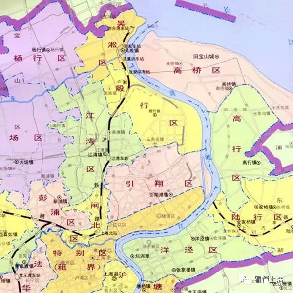 ▼52年杨浦区非常小,其余的叫榆林区和江湾区.