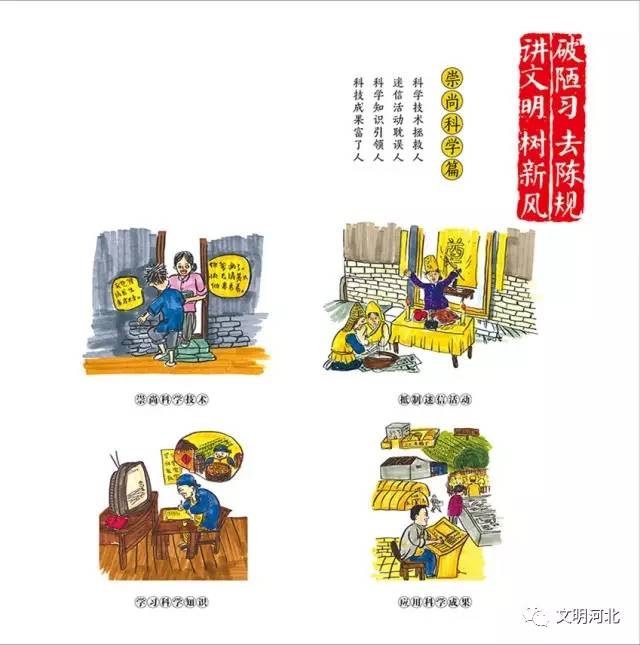 所有人,听说围场县查字上村制作的移风易俗宣传画非常好,快快学习