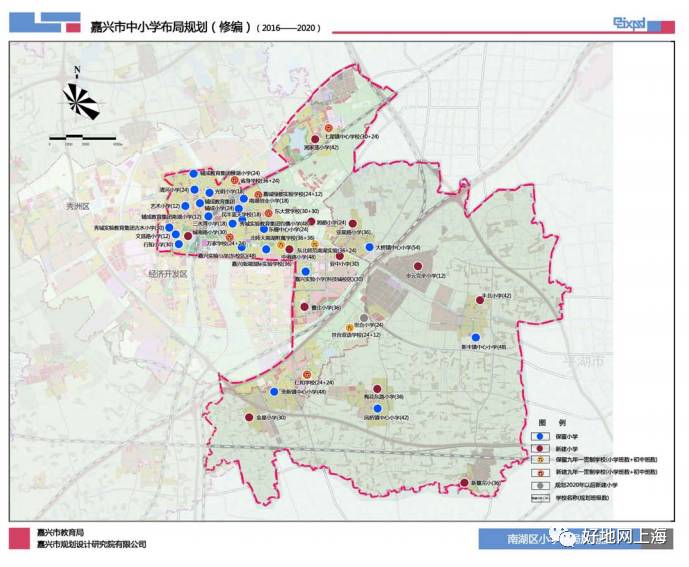 【南湖区中学布局规划图】