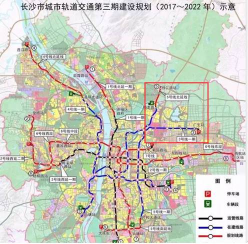 另根据规划,长沙地铁3,5号线途经星沙主城区,将方便快捷的出行方式带