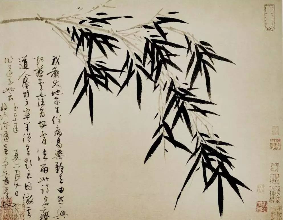 元代名家 吴镇 画竹的代表作《墨竹谱》