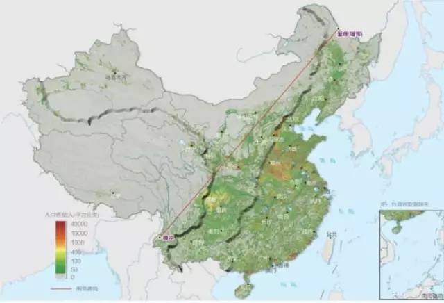 人口地理分界线_...第二次段考文综地理卷(2)