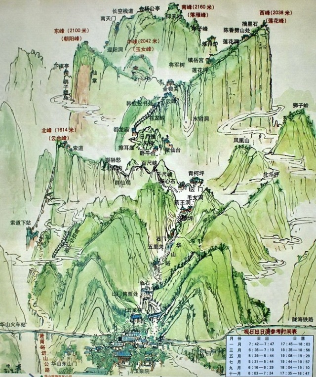 旅游 正文  华山景区全景导览图 说道这里,提及一下我们的线路:直接东
