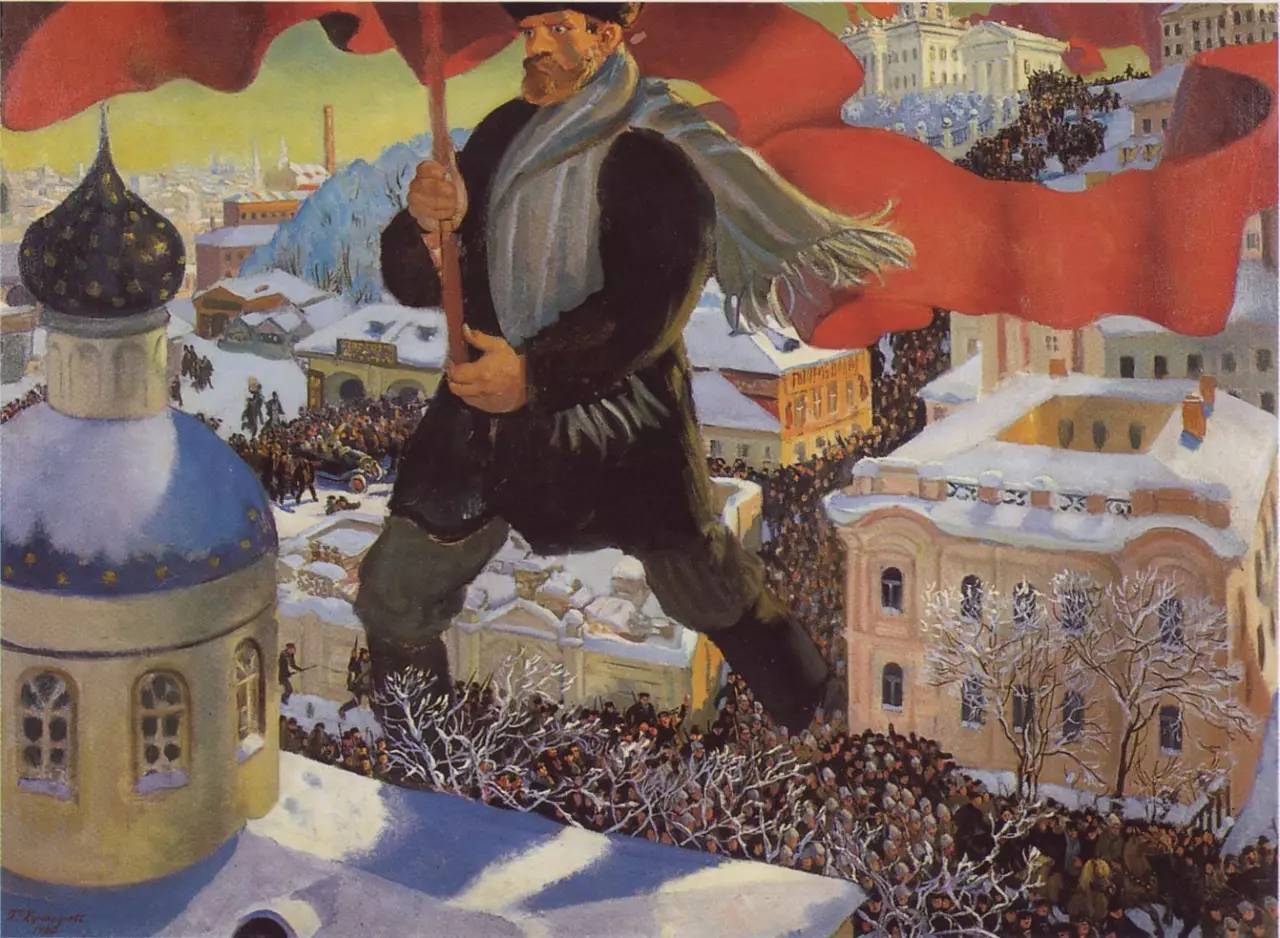 库斯妥迪耶夫,1920 年作品《布尔什维克.