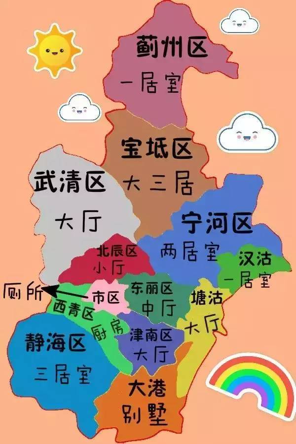 有人把天津地图画成了这样,看到宝坻无语了!