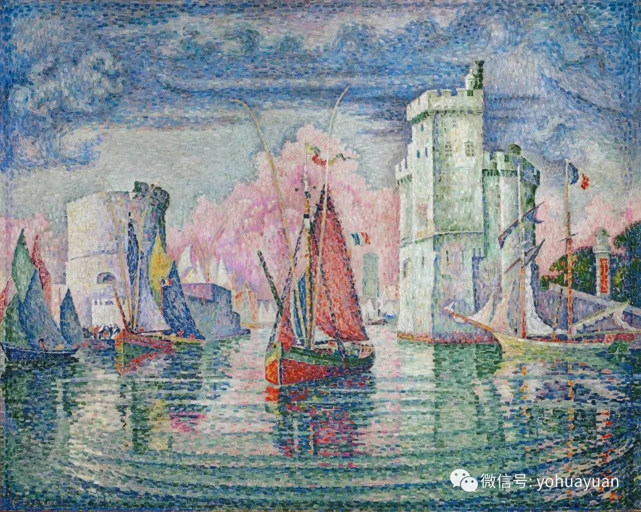 点彩画派的画家反对在画板上调色绘画方法,只用四原色作画,用色点堆砌